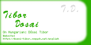 tibor dosai business card